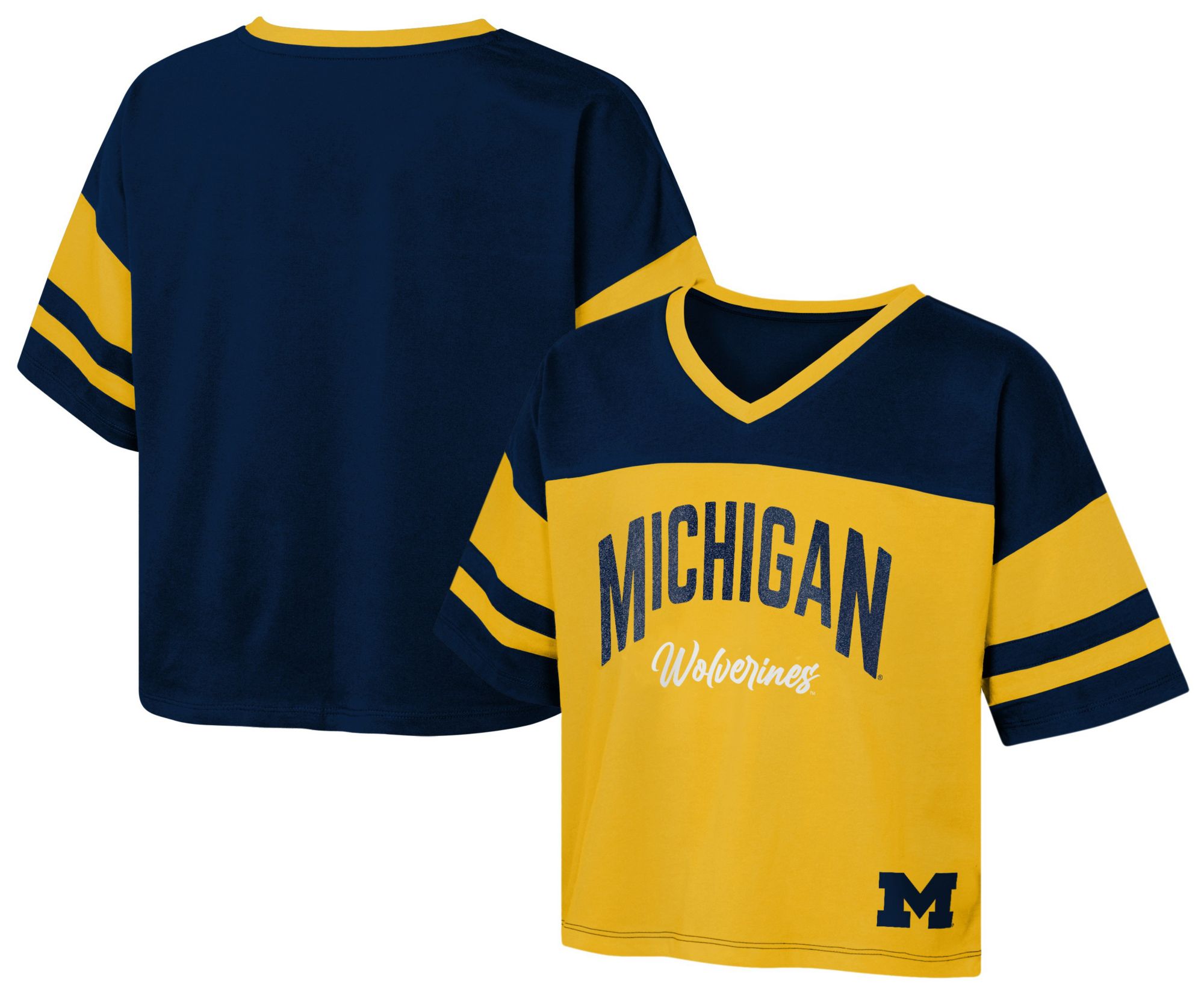 Gen2 Girls' Michigan Wolverines Navy Jersey T-Shirt