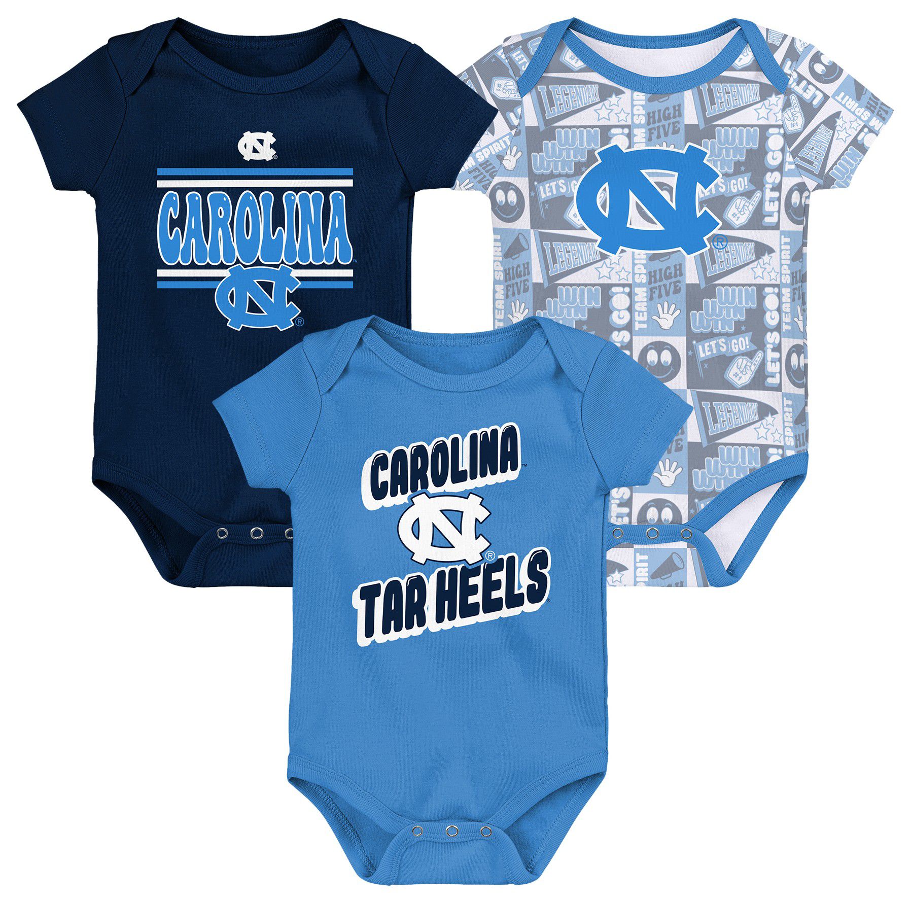 Gen2 Infant North Carolina Tar Heels Comics 3-Piece Creeper Set