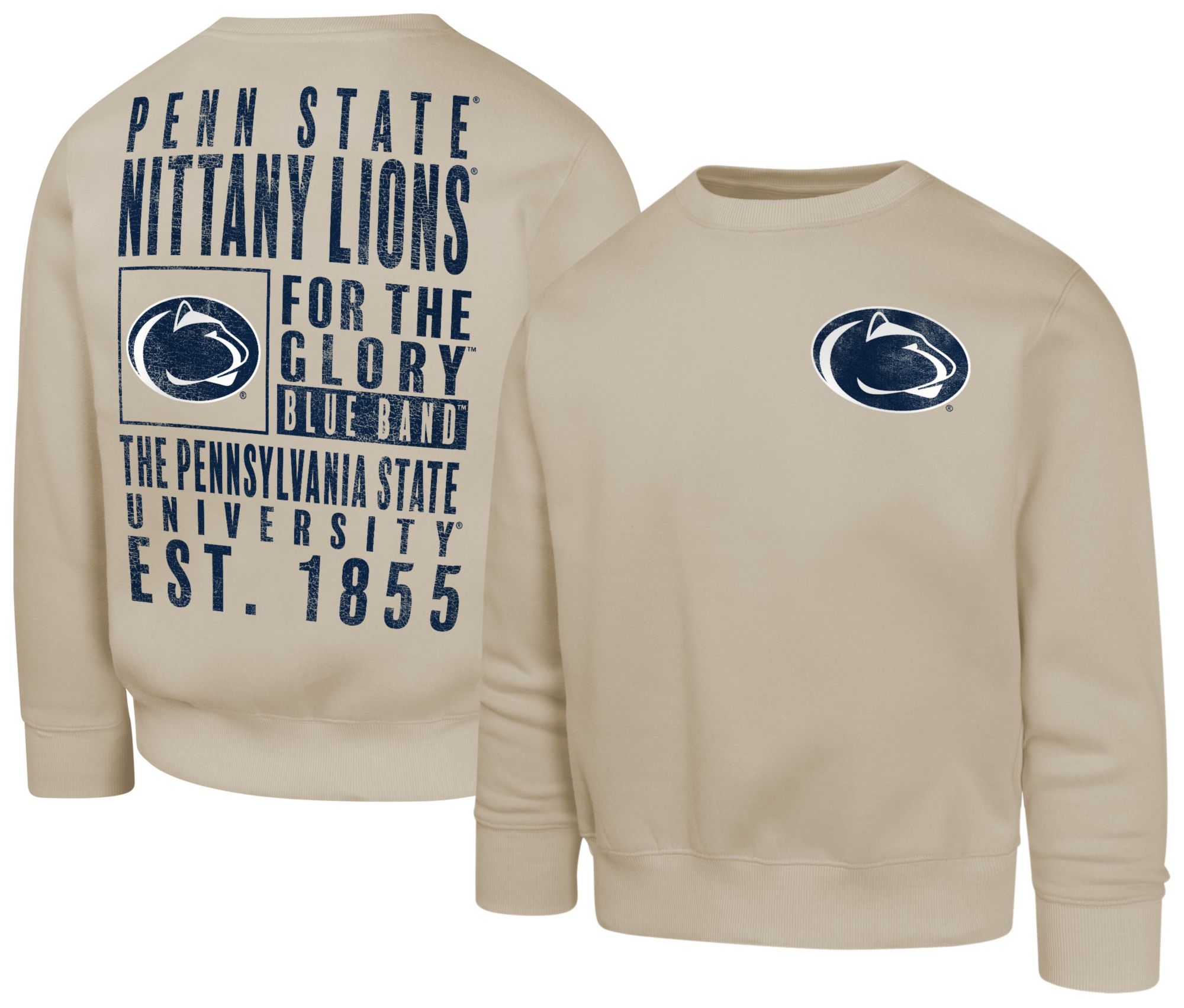 Gen2 Youth Penn State Nittany Lions Off White Two Hit Crewneck Sweatshirt
