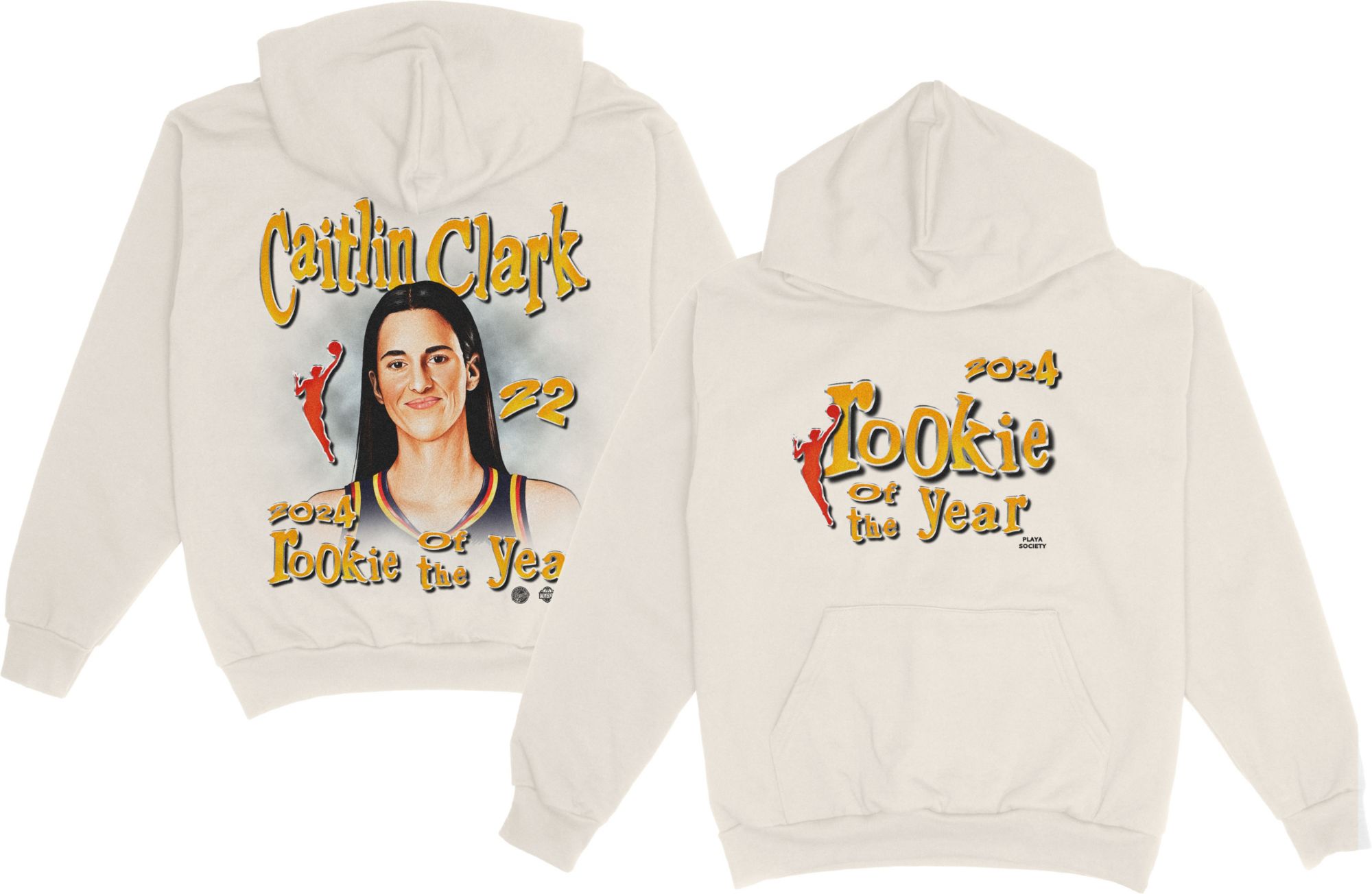 Playa Society Adult Indiana Fever Caitlin Clark 2024 Rookie Of The Year Hoodie
