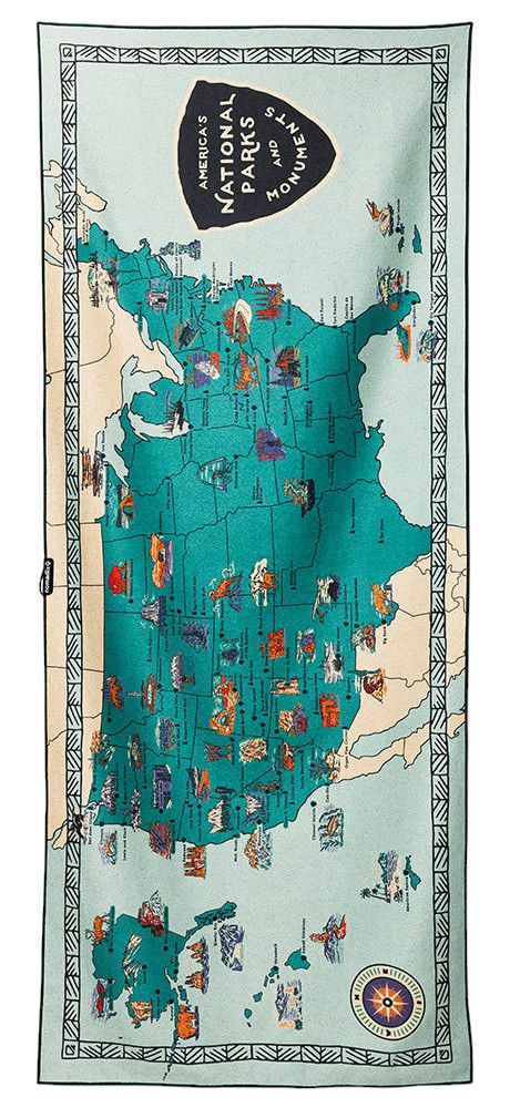 Nomadix Original National Parks and Monuments Map Towel