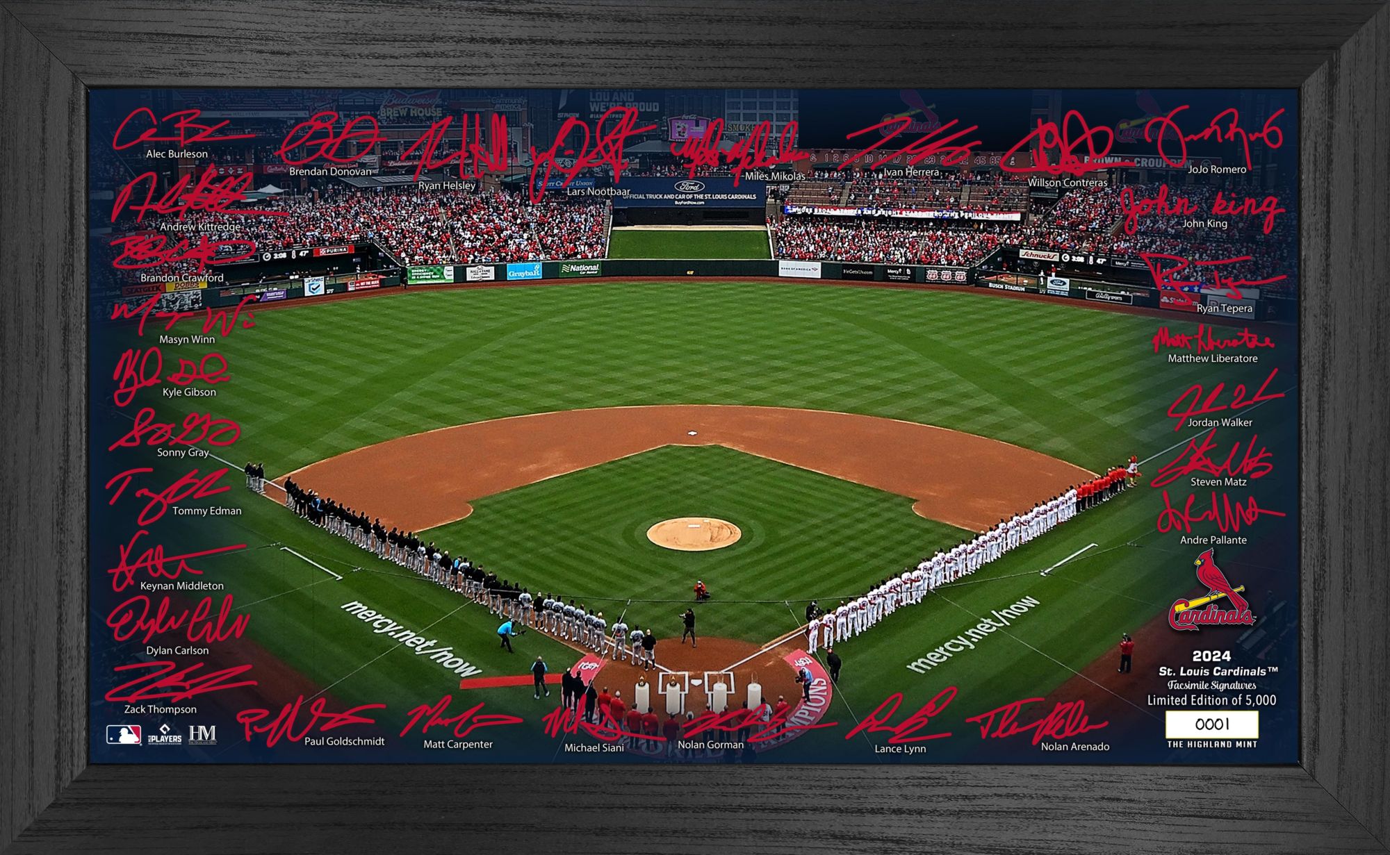 Highland Mint St. Louis Cardinals Signature Field Frame