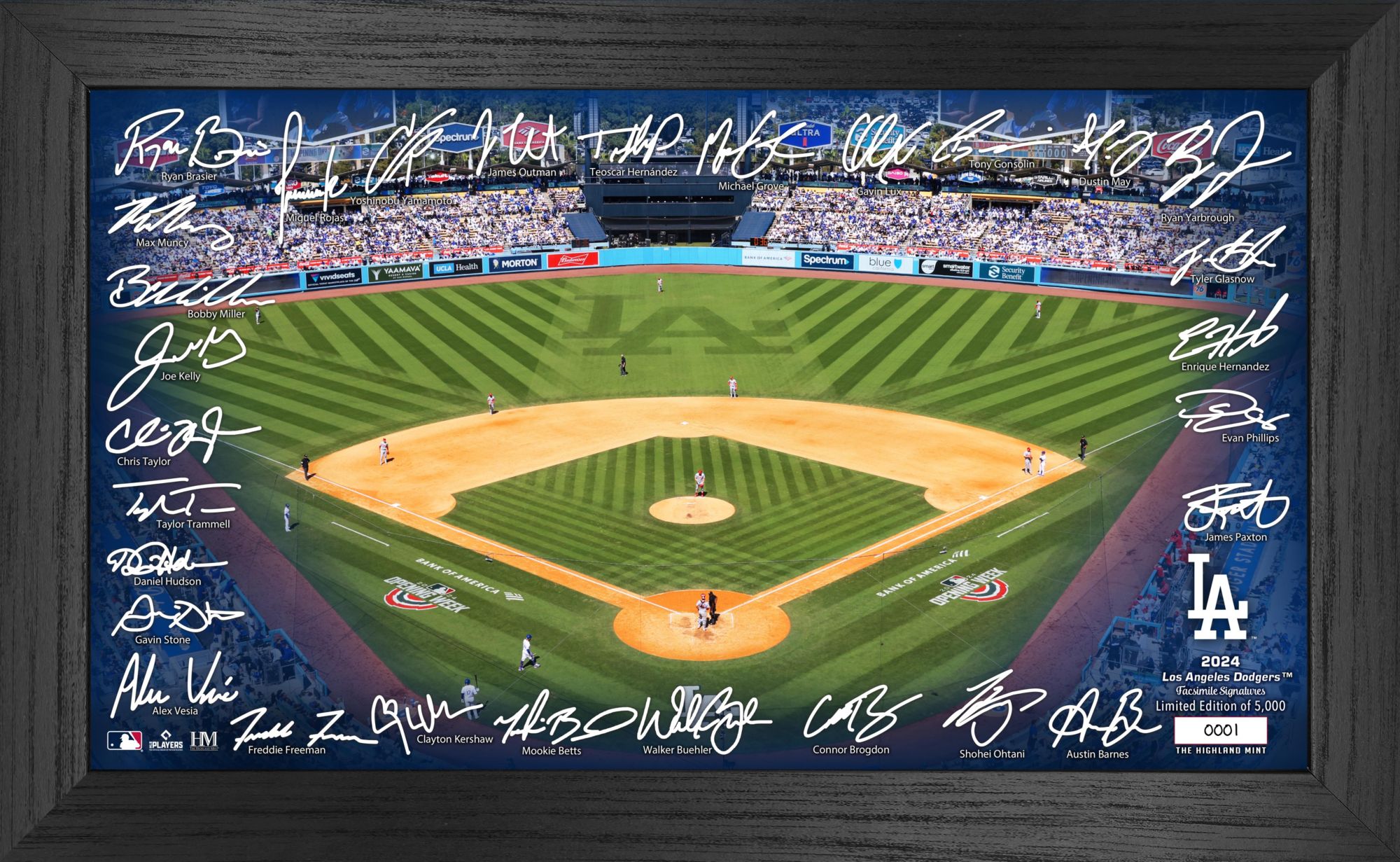 Highland Mint Los Angeles Dodgers Signature Field Frame