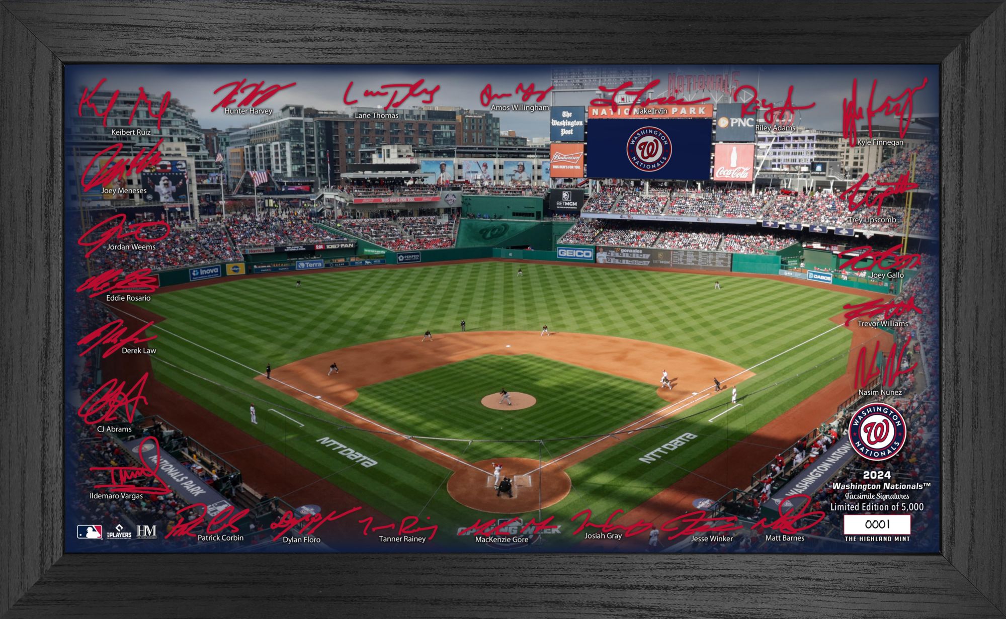 Highland Mint Washington Nationals Signature Field Frame