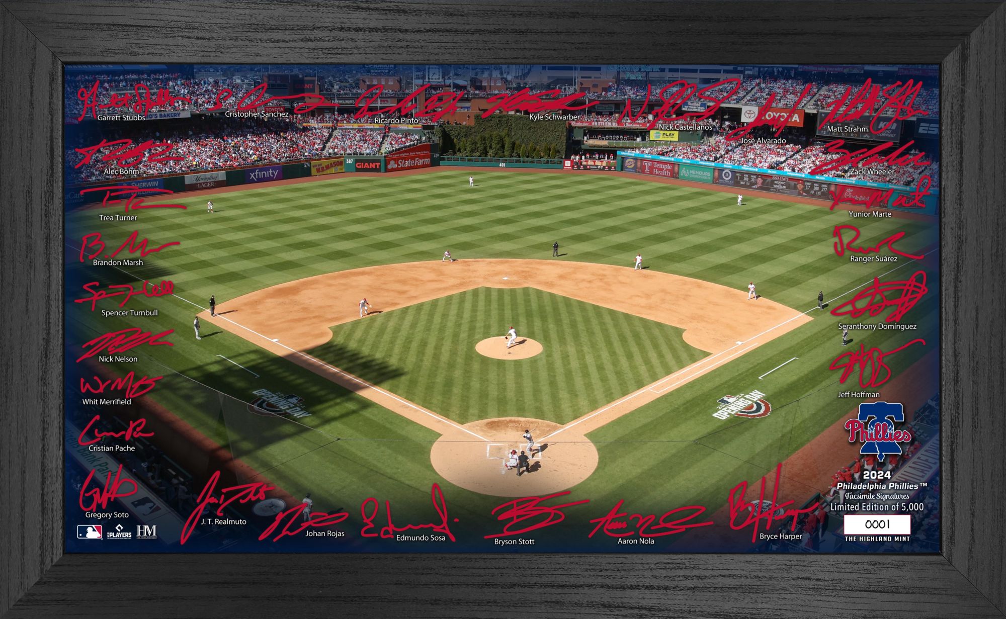 Highland Mint Philadelphia Phillies Signature Field Frame
