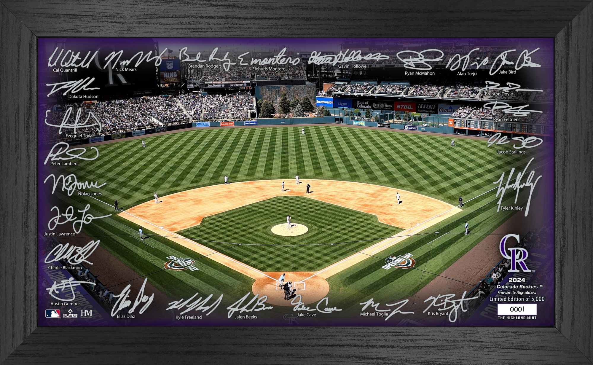 Highland Mint Colorado Rockies Signature Field Frame