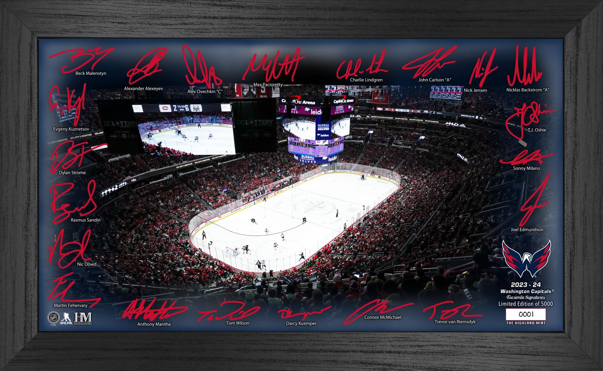 Highland Mint Washington Capitals Signature Rink Frame