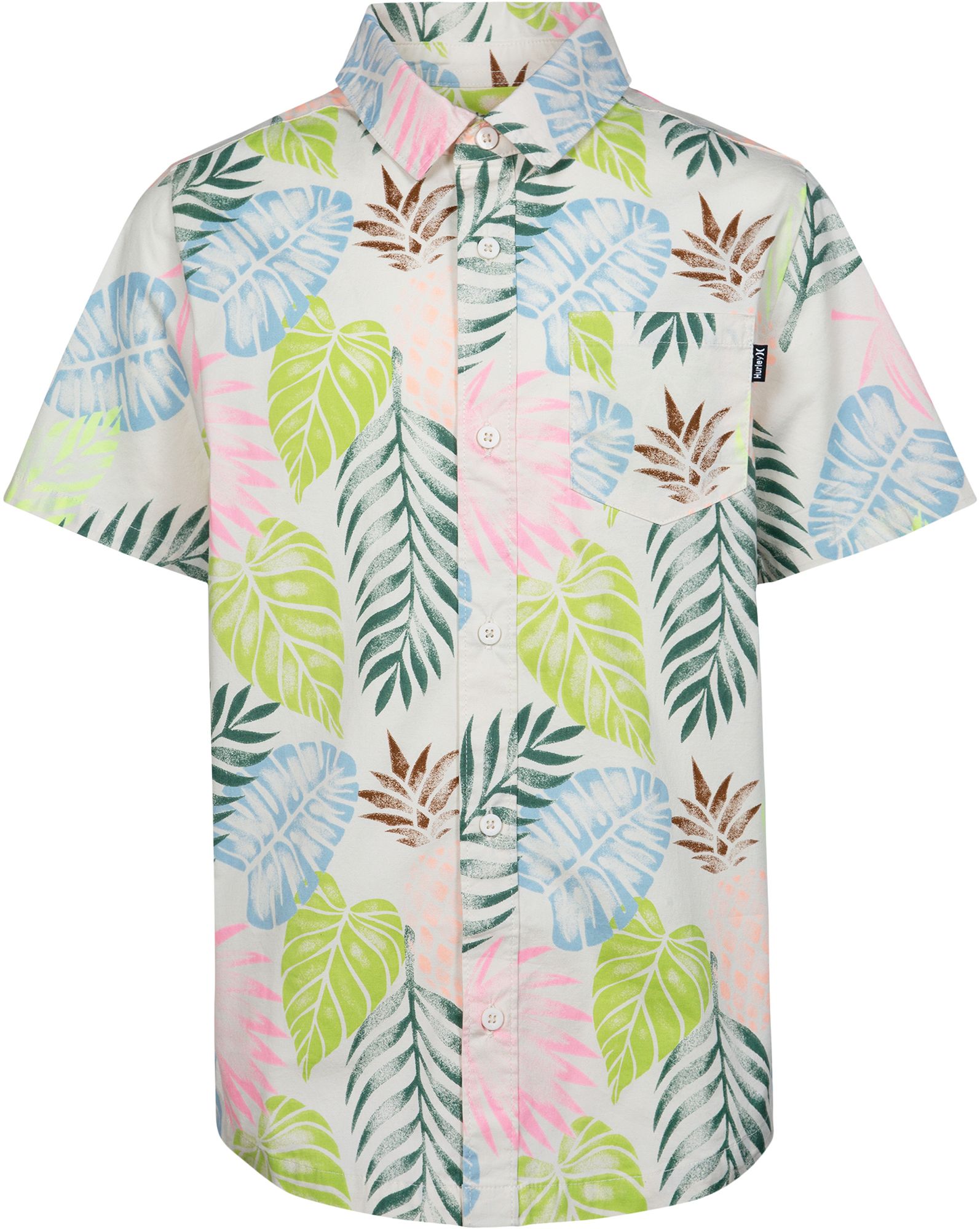 HURLEY Boys' Swami Strech Woven Short Sleeve Shirt