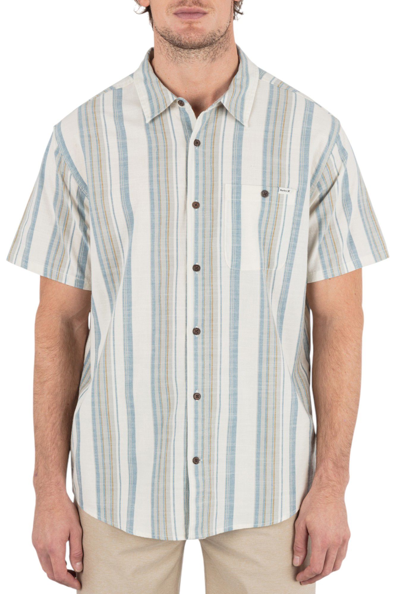 Hurley Men's One and Only Lido Stripe Short Sleeve Shirt