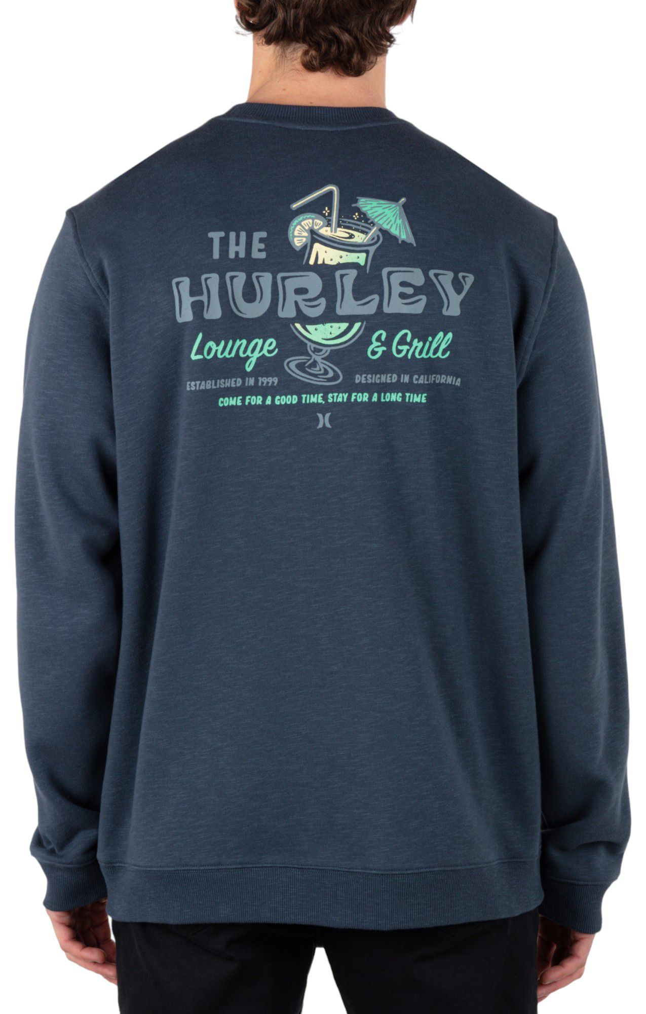 Hurley Men's Lounge Slub Knit Crew Neck Sweatshirt