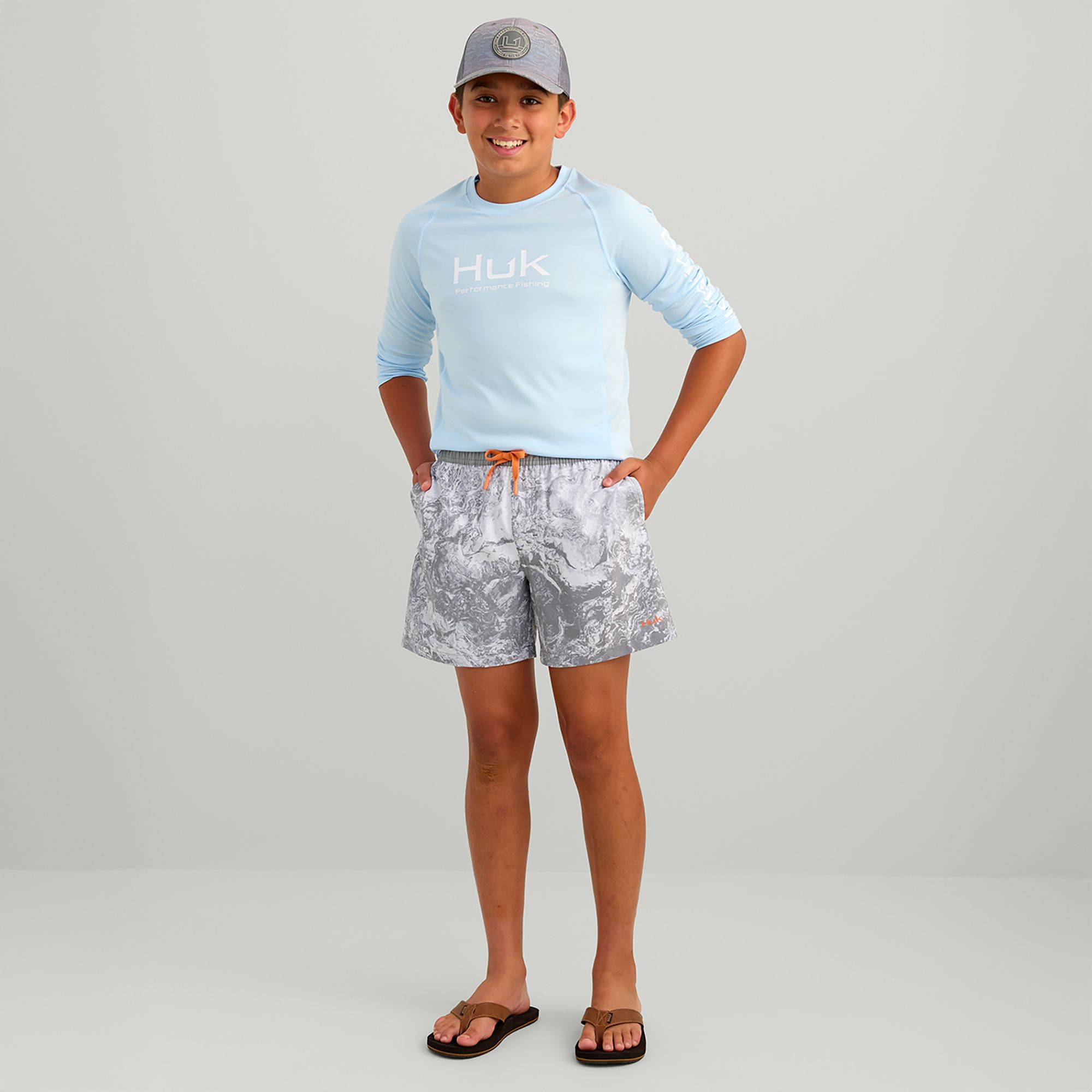 HUK Boys' Mossy Oak Pursuit Volley Swim Shorts