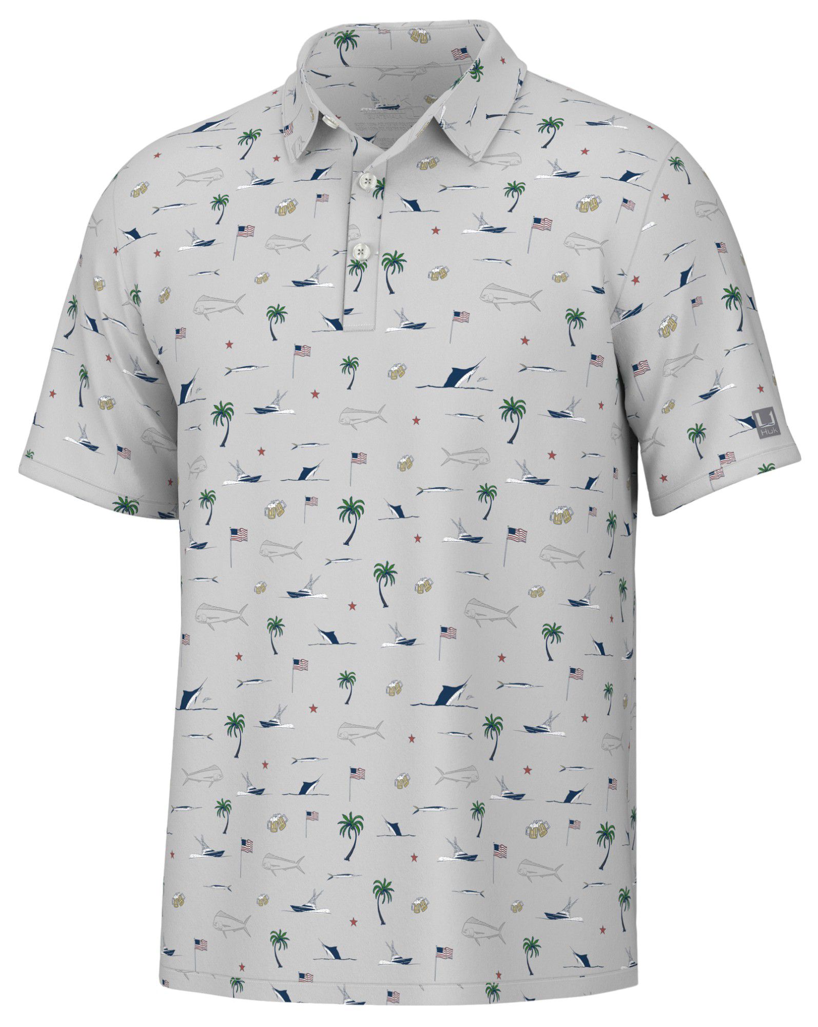 HUK Men's Beach Freedom Pursuit Short Sleeve Polo