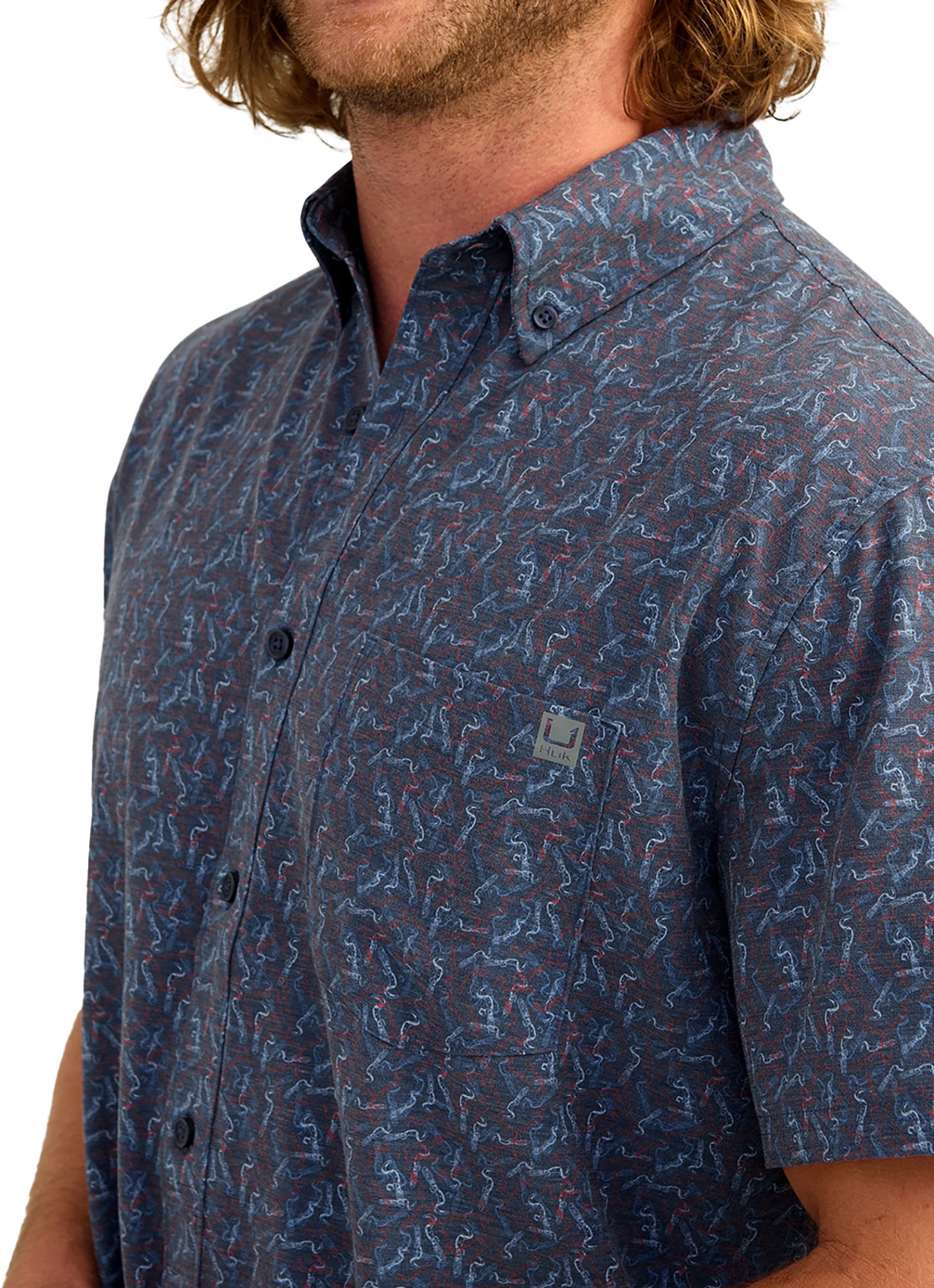 HUK Men's Short Sleeve Kona Button Down