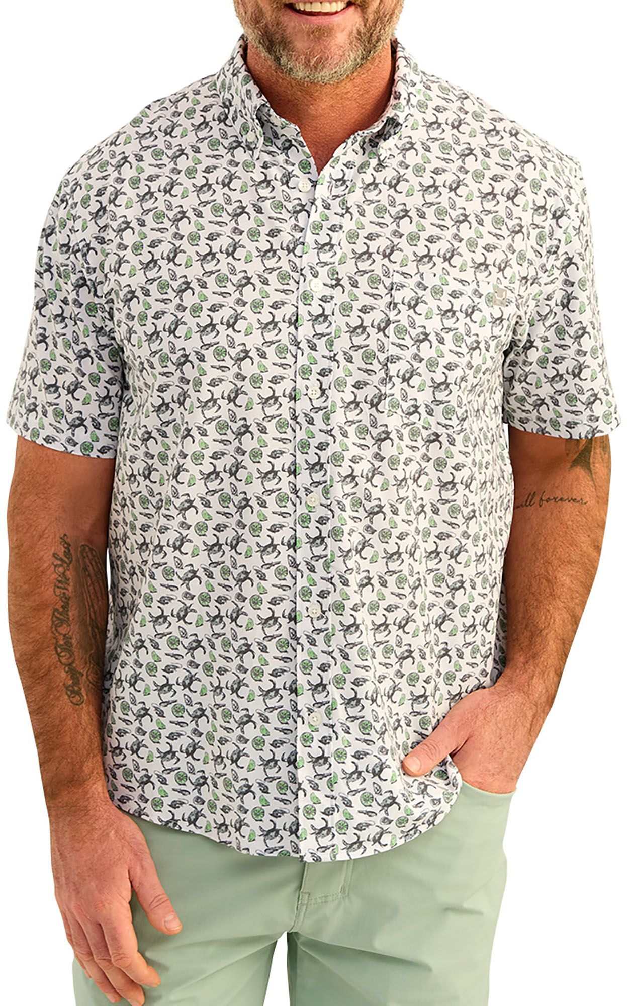 HUK Men's Short Sleeve Kona Button Down