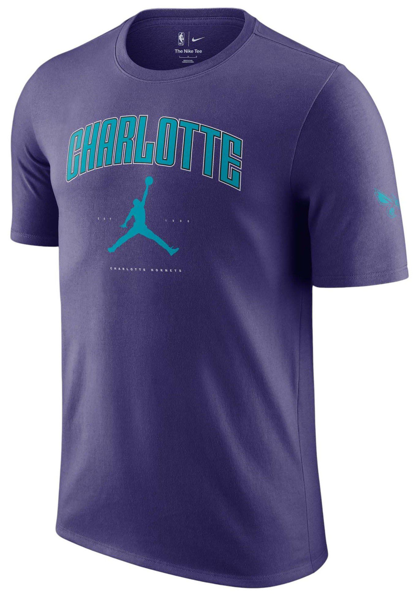 Jordan Adult Charlotte Hornets Purple T-Shirt