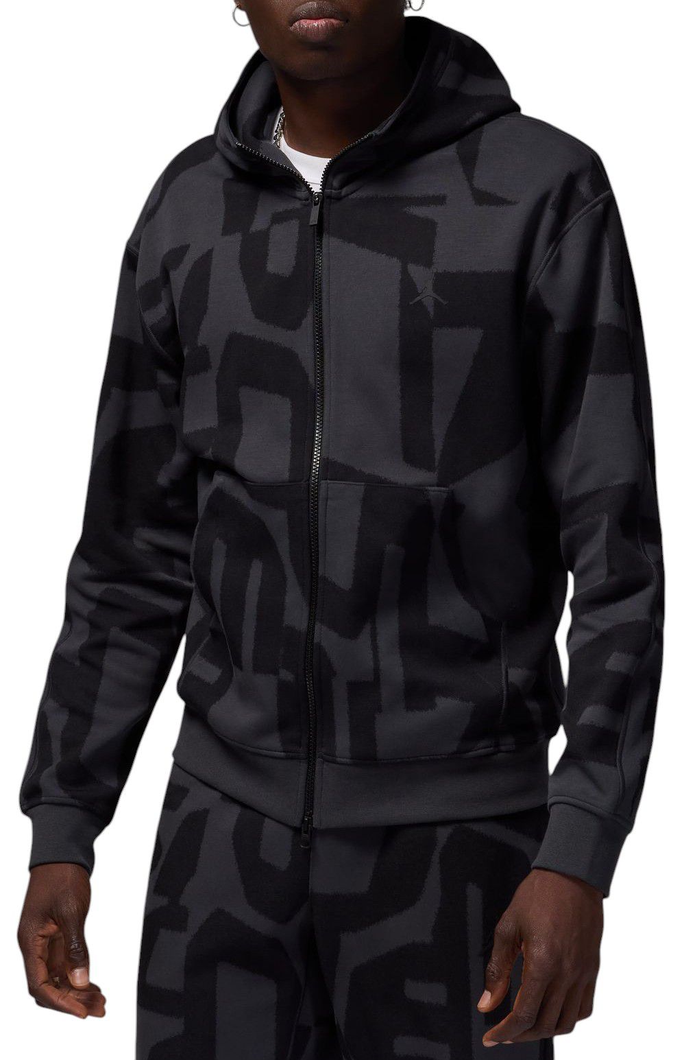 Jordan Men&amp;#x27;s Dri-FIT Sport Hoop Fleece Allover Print Full-Zip Hoodie