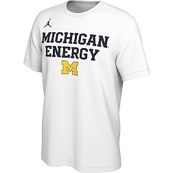 Jordan Men's Michigan Wolverines White Dri-FIT 'Energy' Bench T-Shirt