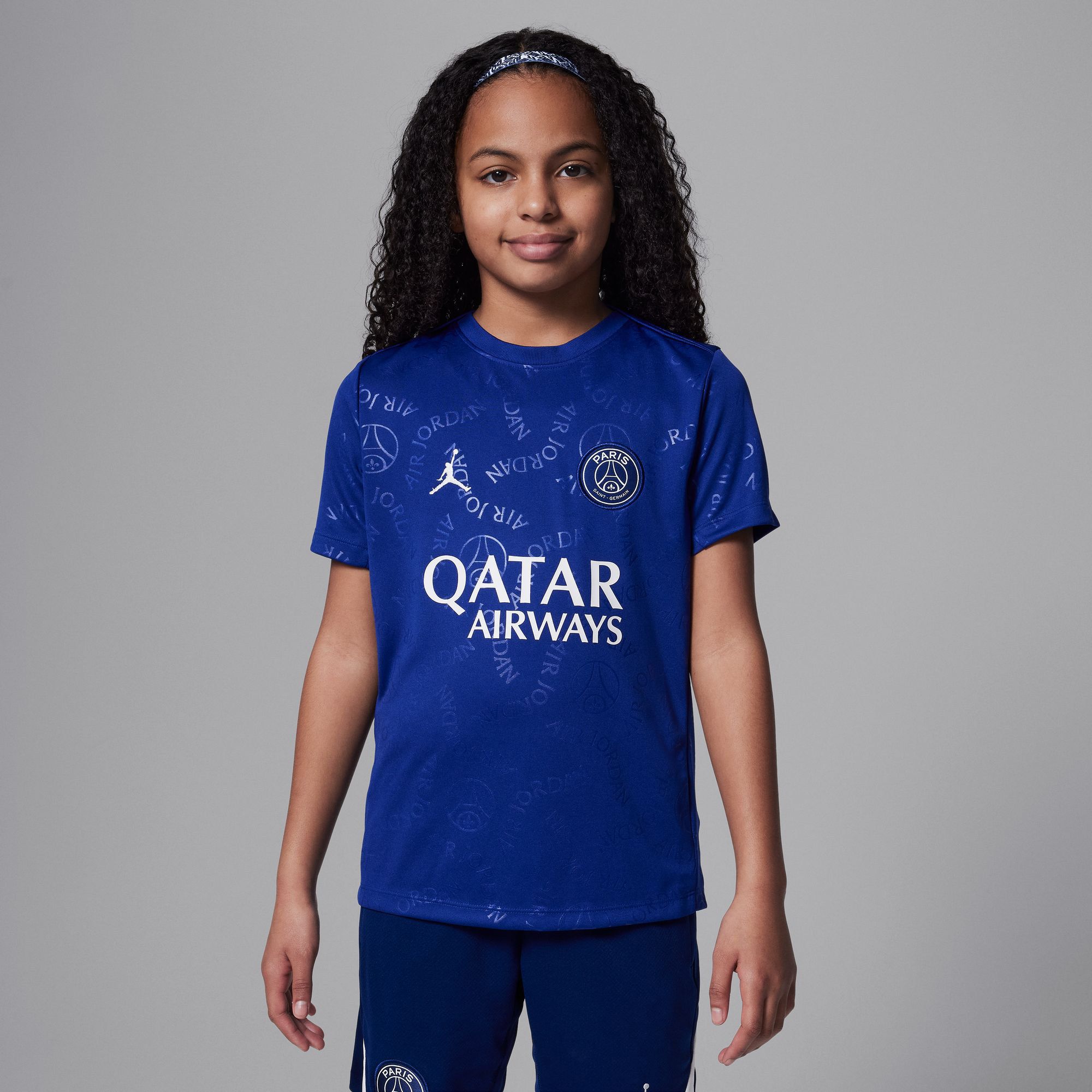 Jordan Youth Paris Saint-Germain FC 2025 Blue 4th Prematch Jersey