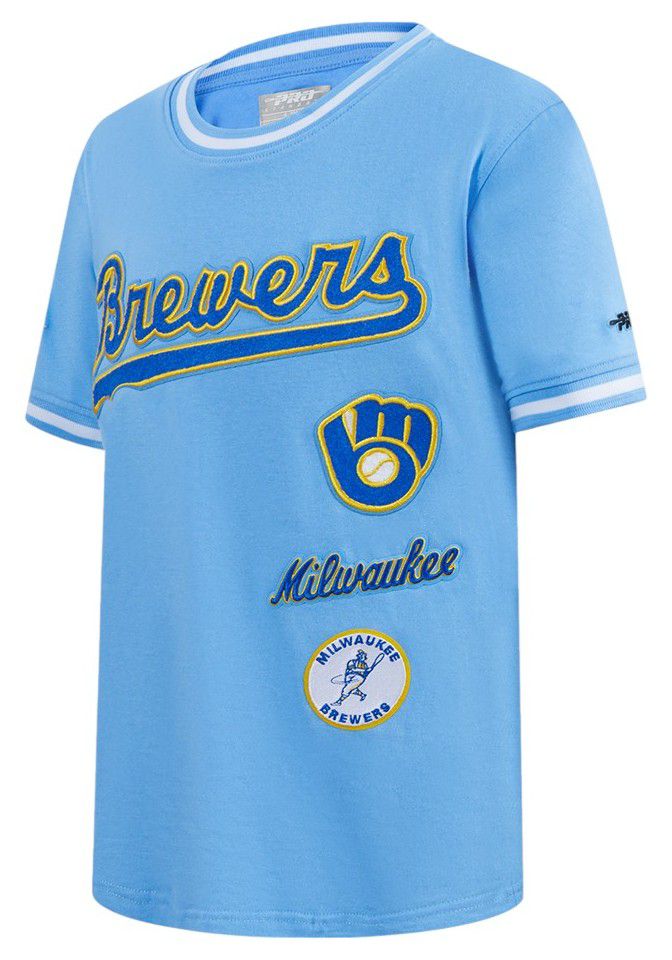 Pro Standard Boys' Milwaukee Brewers Blue Classic Retro T-Shirt - Blue