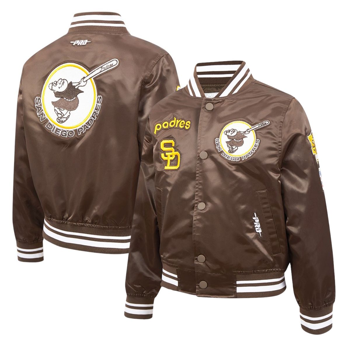 Pro Standard Boys' San Diego Padres Brown Classic Satin Jacket