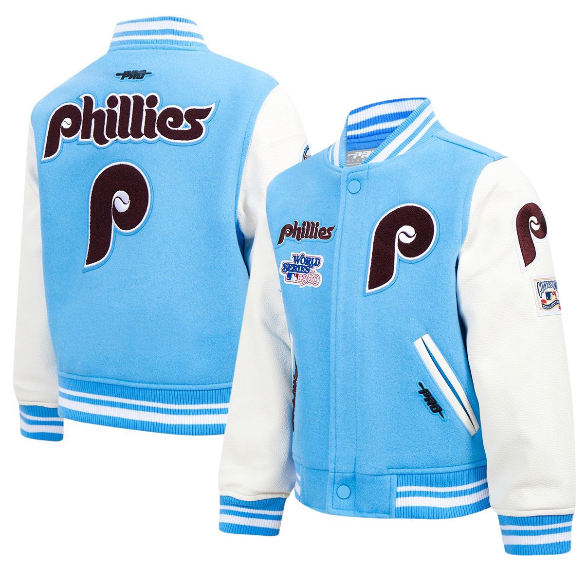 Pro Standard Boys' Philadelphia Phillies Blue Classic Satin Jacket