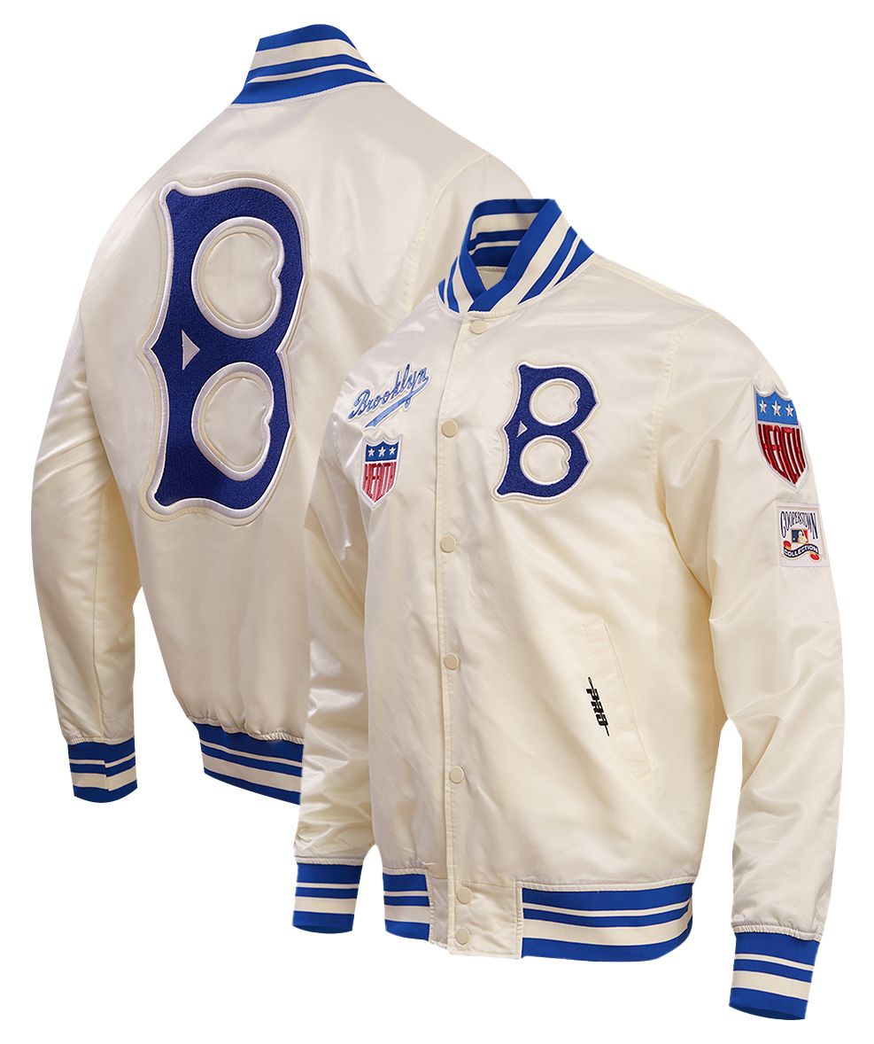 Pro Standard Men's Brooklyn Dodgers Cream Retro Rib Satin Jacket