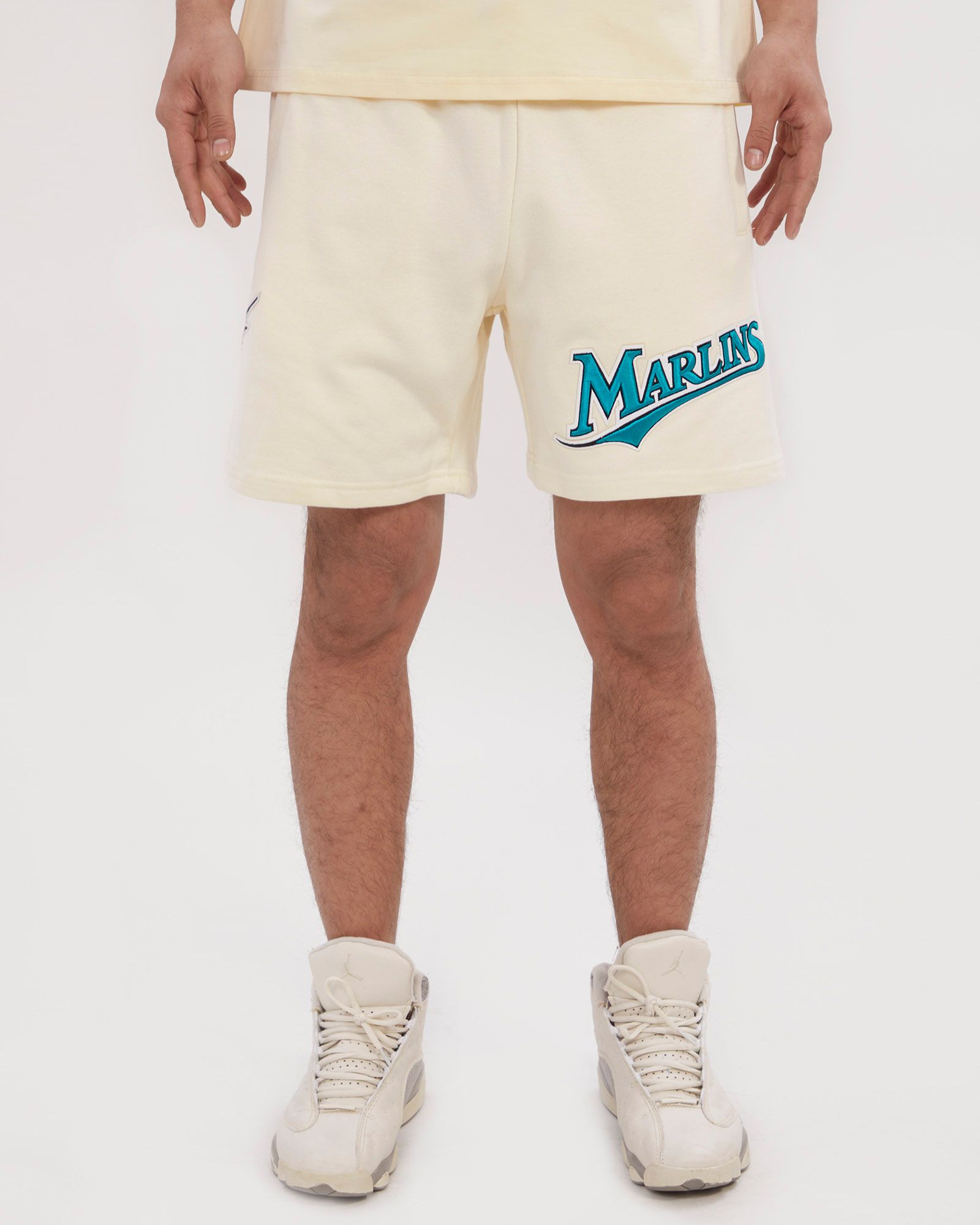 Pro Standard Men's Miami Marlins Cream Retro Fleece Shorts