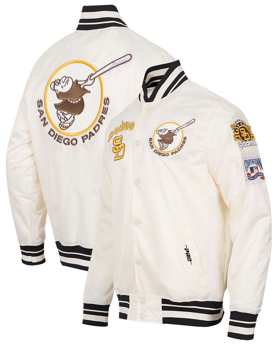 Pro Standard Men's San Diego Padres Cream Retro Rib Satin Jacket