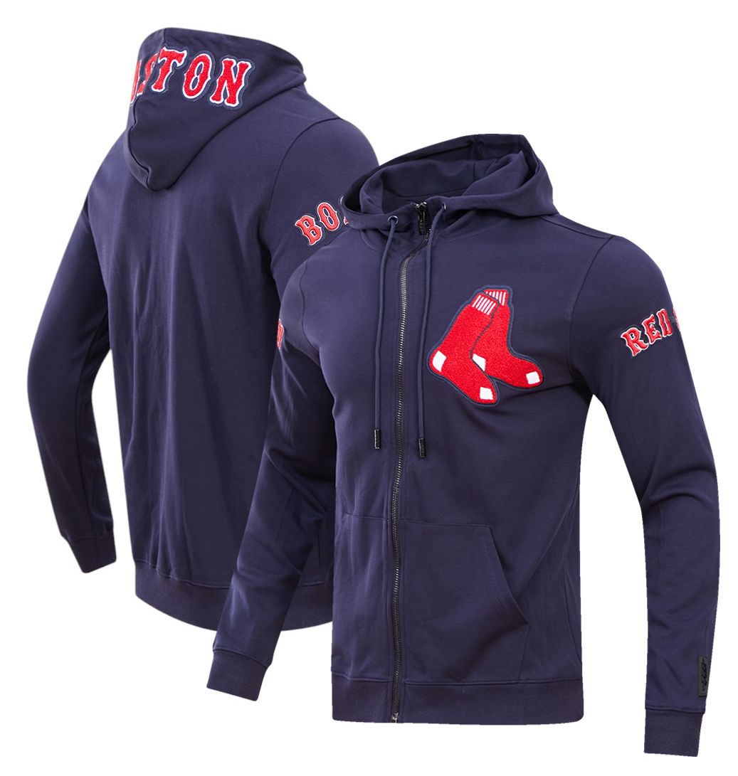 Pro Standard Men's Boston Red Sox Navy Classic Chenille Full-Zip Hoodie