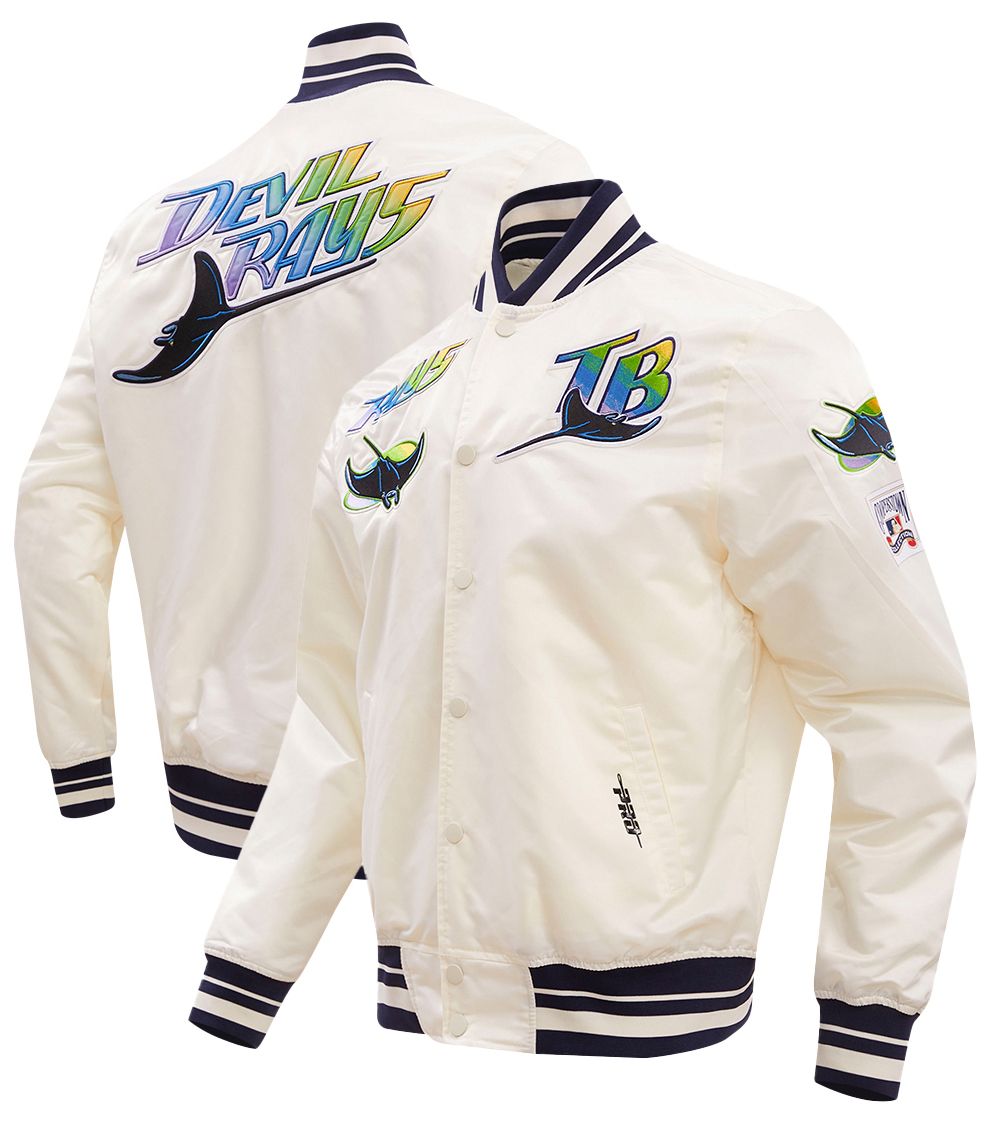 Pro Standard Men's Tampa Bay Rays Cream Retro Rib Satin Jacket