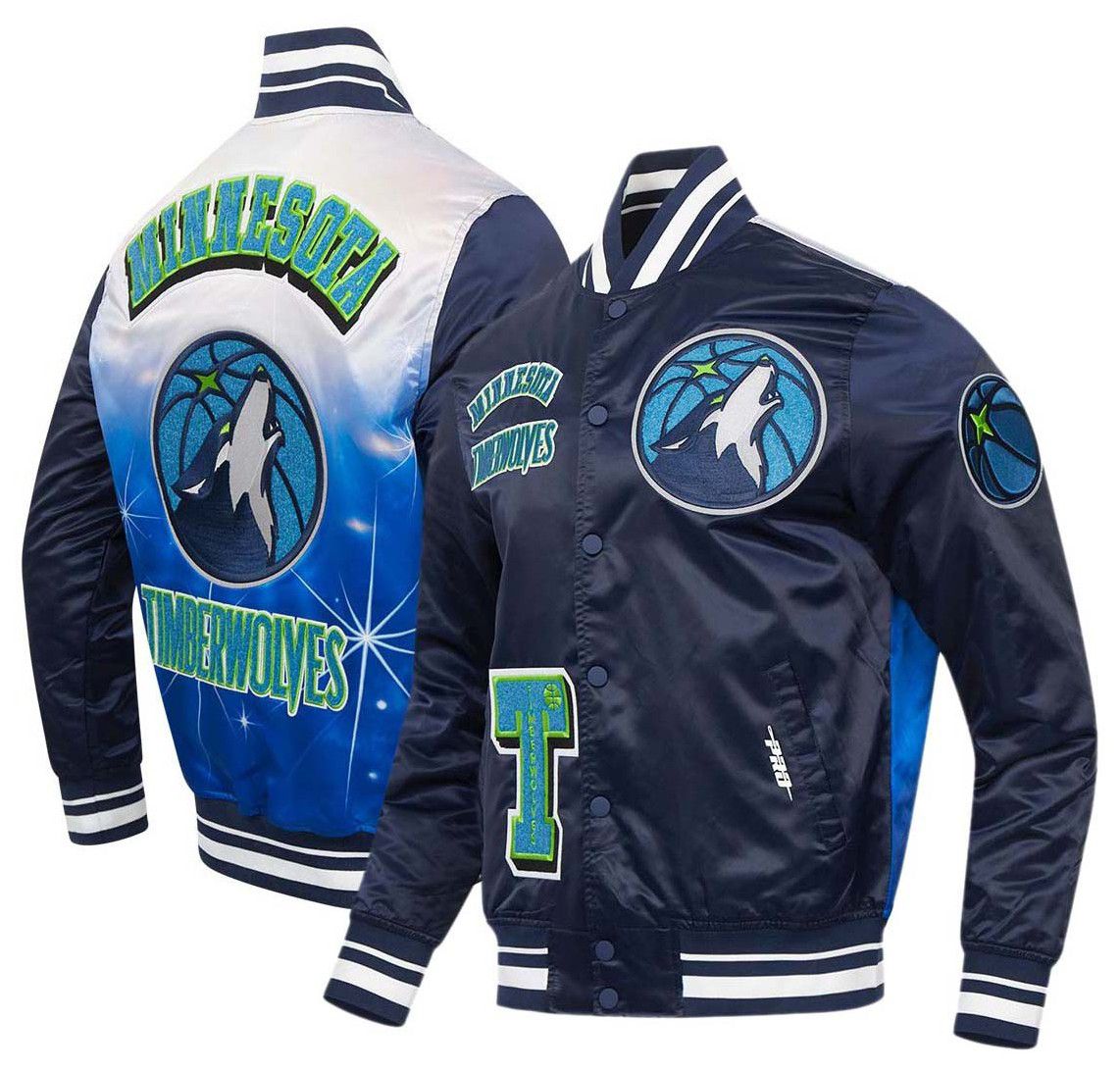 Pro Standard Adult Minnesota Timberwolves Navy Sublimated Satin Jacket