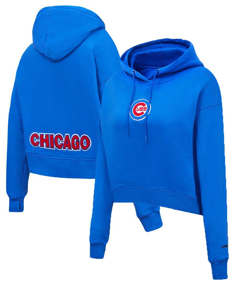 Pro Standard Women's Chicago Cubs Royal Classic Cropped Pullover Hoodie