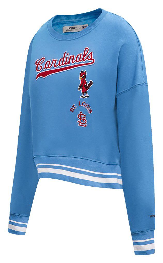 Pro Standard Women's St. Louis Cardinals Blue Logo Fleece Crew Neck Sweatshirt