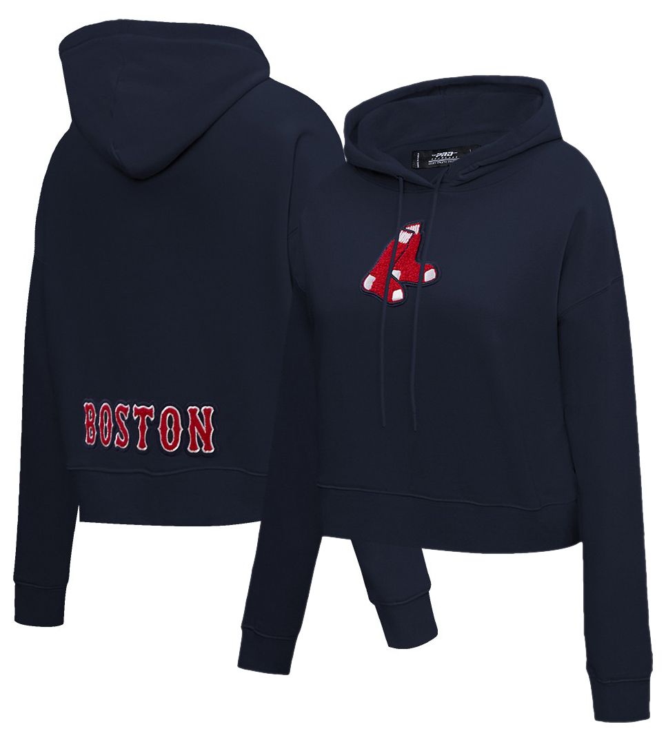 Pro Standard Women's Boston Red Sox Navy Classic Cropped Pullover Hoodie