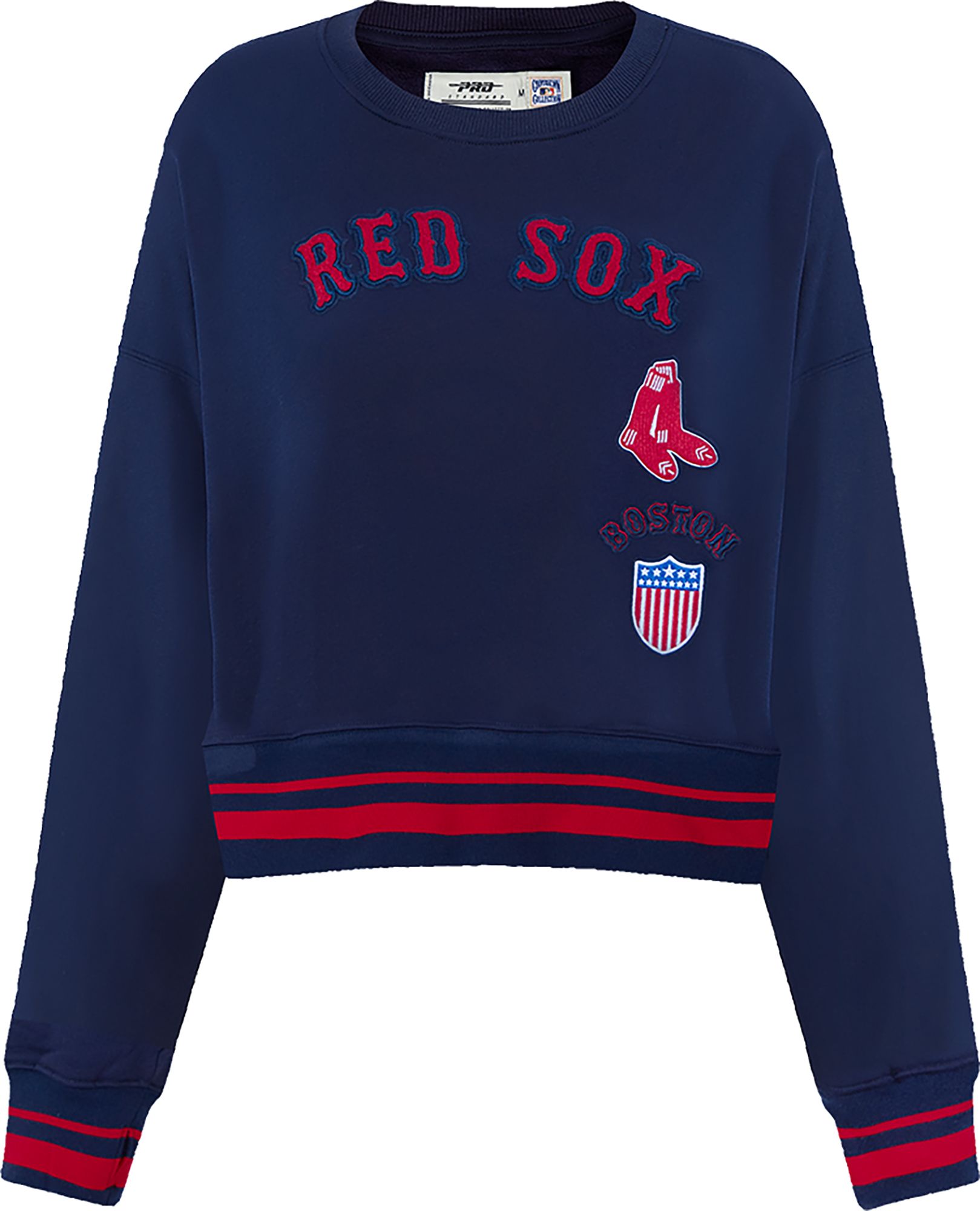 Pro Standard Women's Boston Red Sox Navy Logo Fleece Crew Neck Sweatshirt