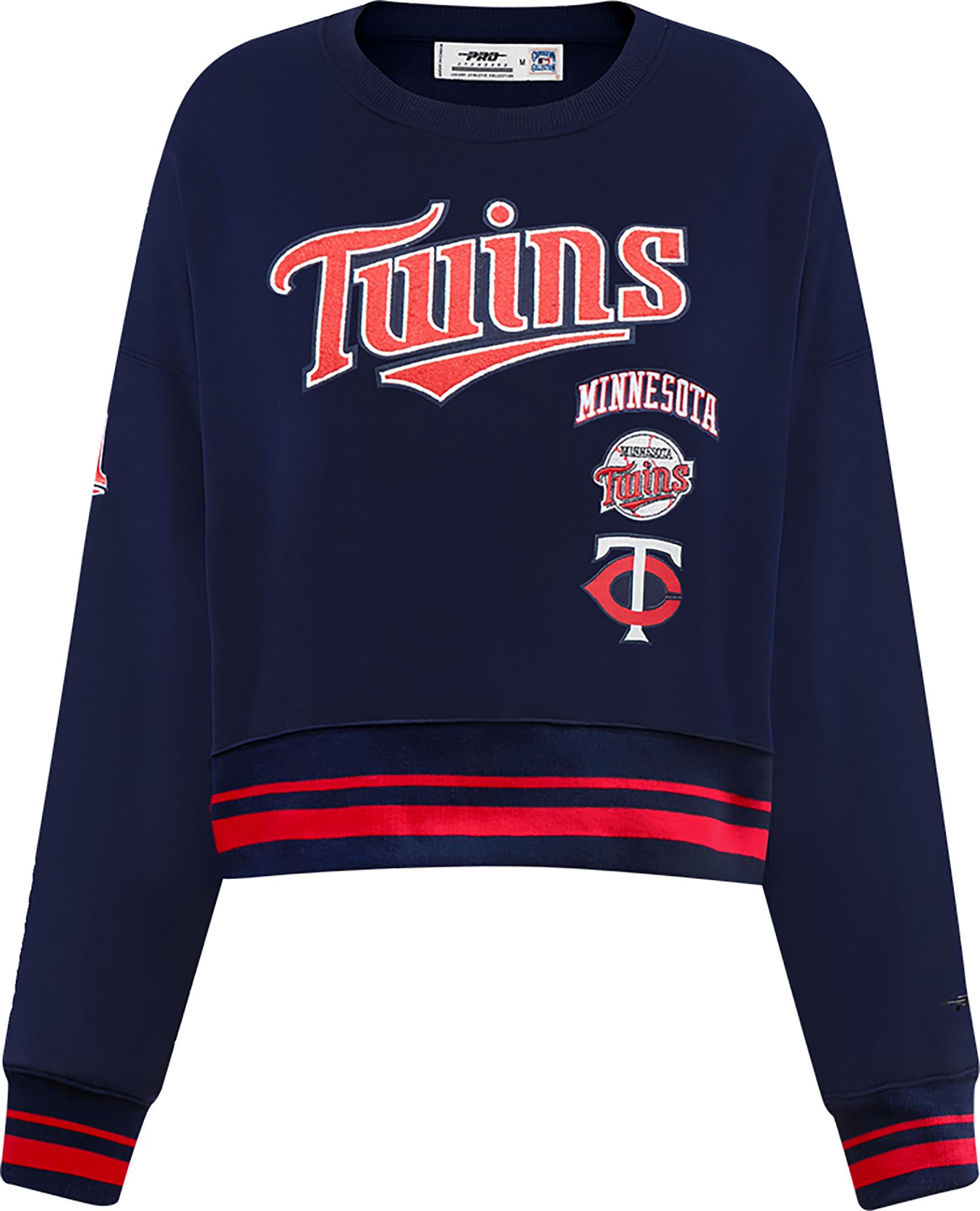 Pro Standard Women's Minnesota Twins Navy Logo Fleece Crew Neck Sweatshirt