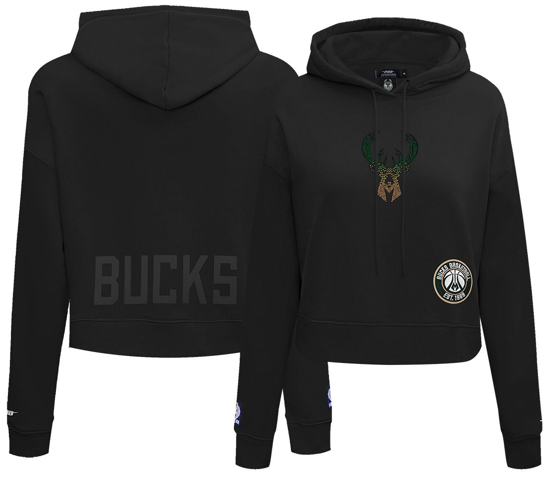 Pro Standard Women's Milwaukee Bucks Jewel Cropped Pullover Hoodie