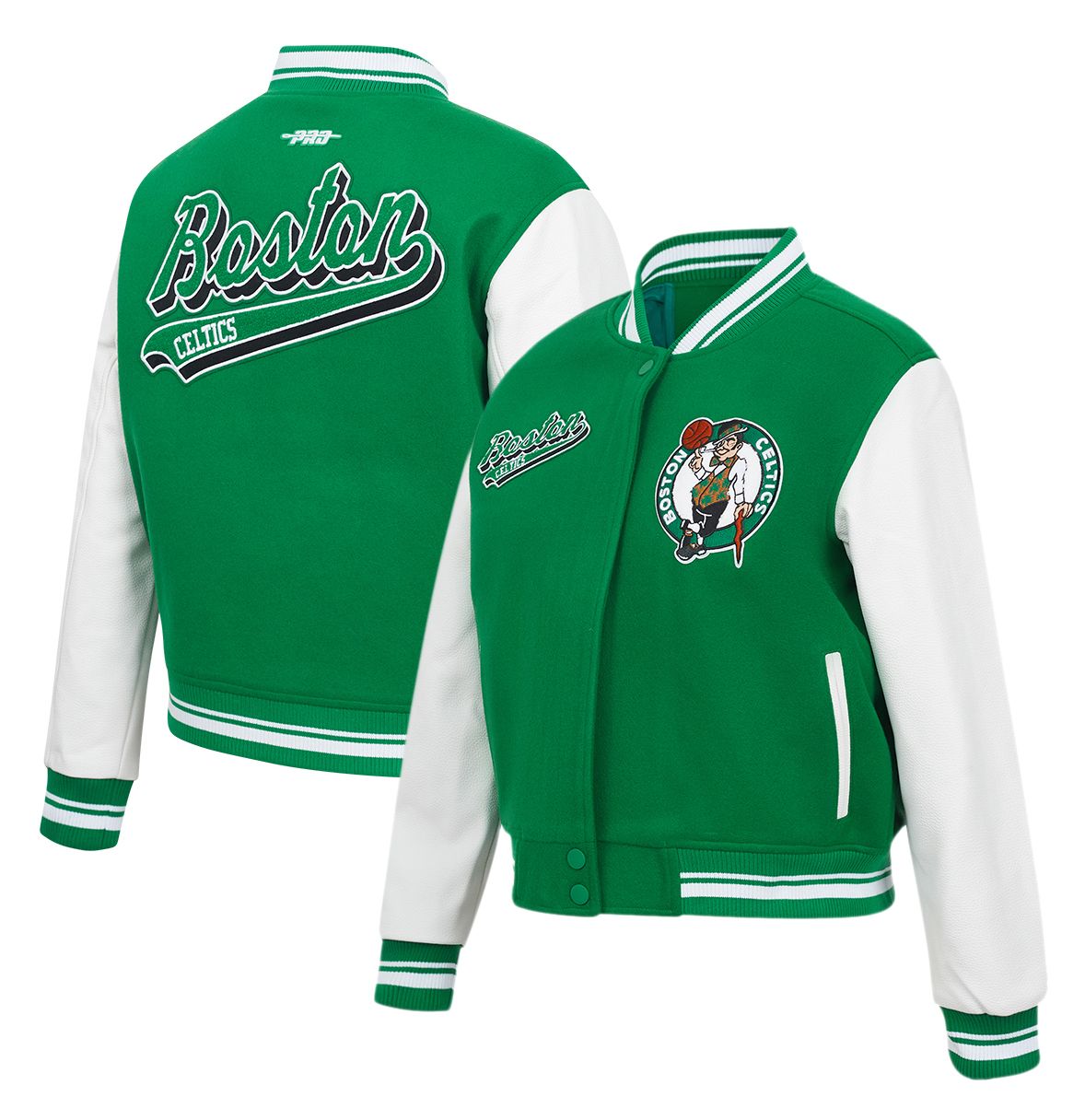 Pro Standard Women's Boston Celtics White Varsity Jacket