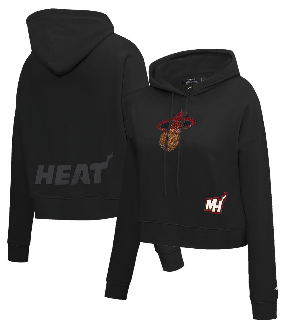 Pro Standard Women's Miami Heat Jewel Cropped Pullover Hoodie