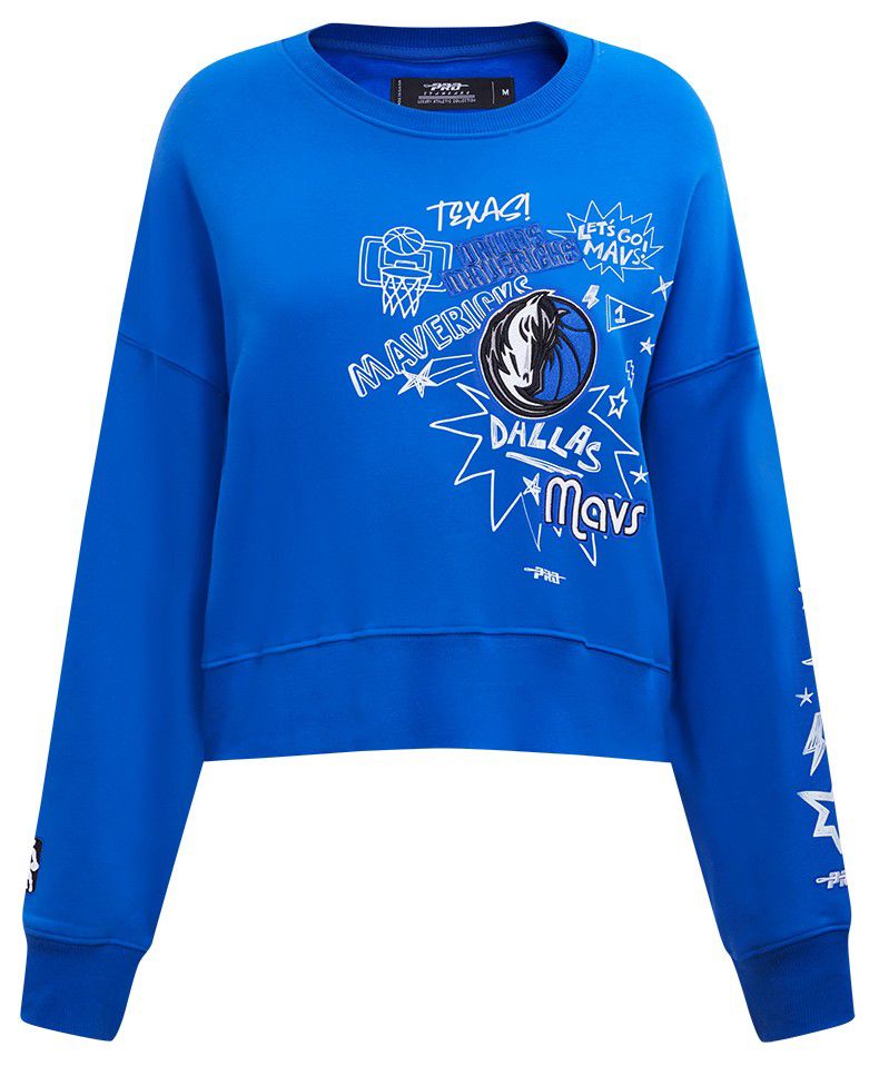 Pro Standard Women's Dallas Mavericks Blue Sketchbook Crewneck Sweatshirt