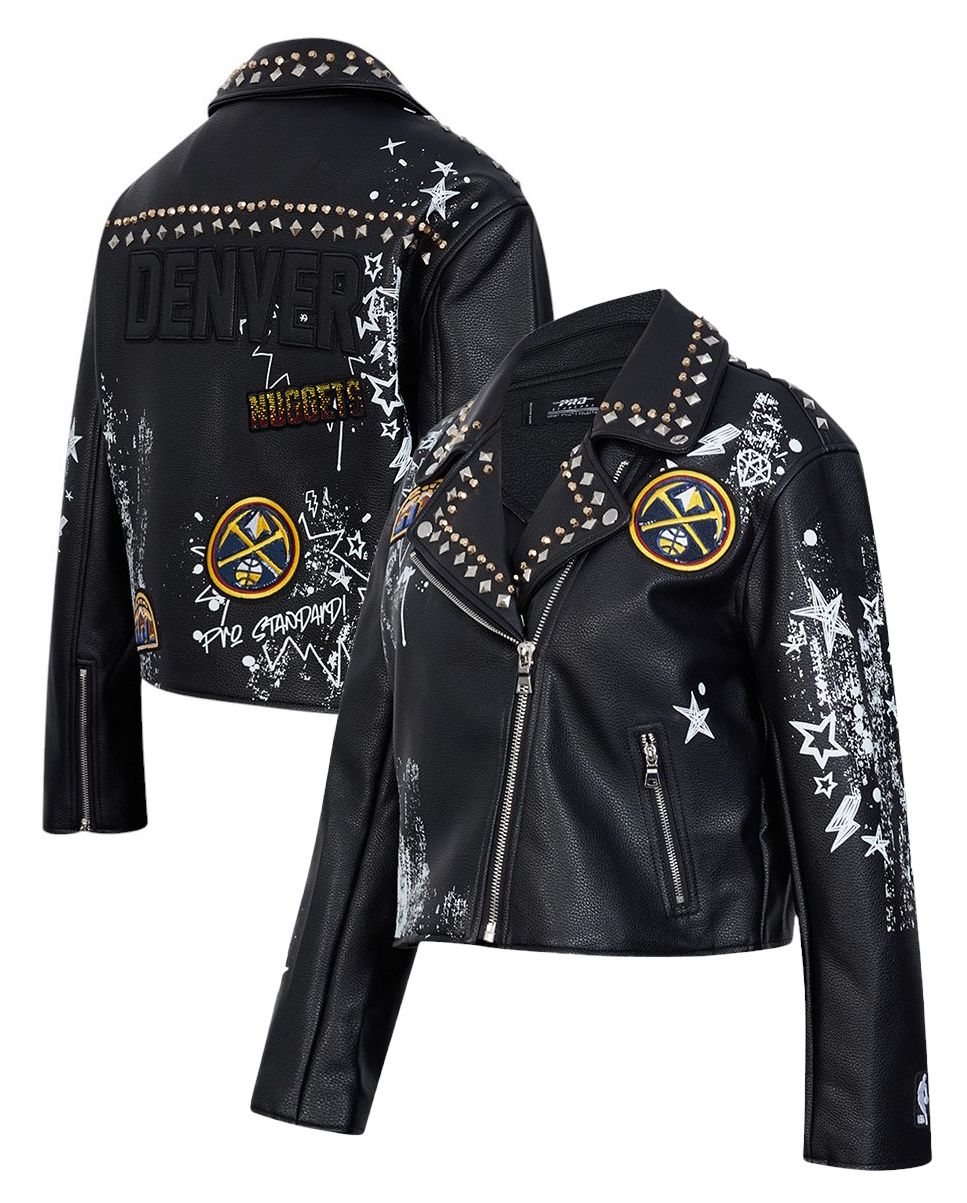 Pro Standard Women's Denver Nuggets Black Sketchbook Leather Jacket