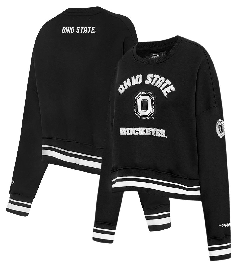 Pro Standard Women's Ohio State Buckeyes Black Pearl Crew Neck Sweatshirt