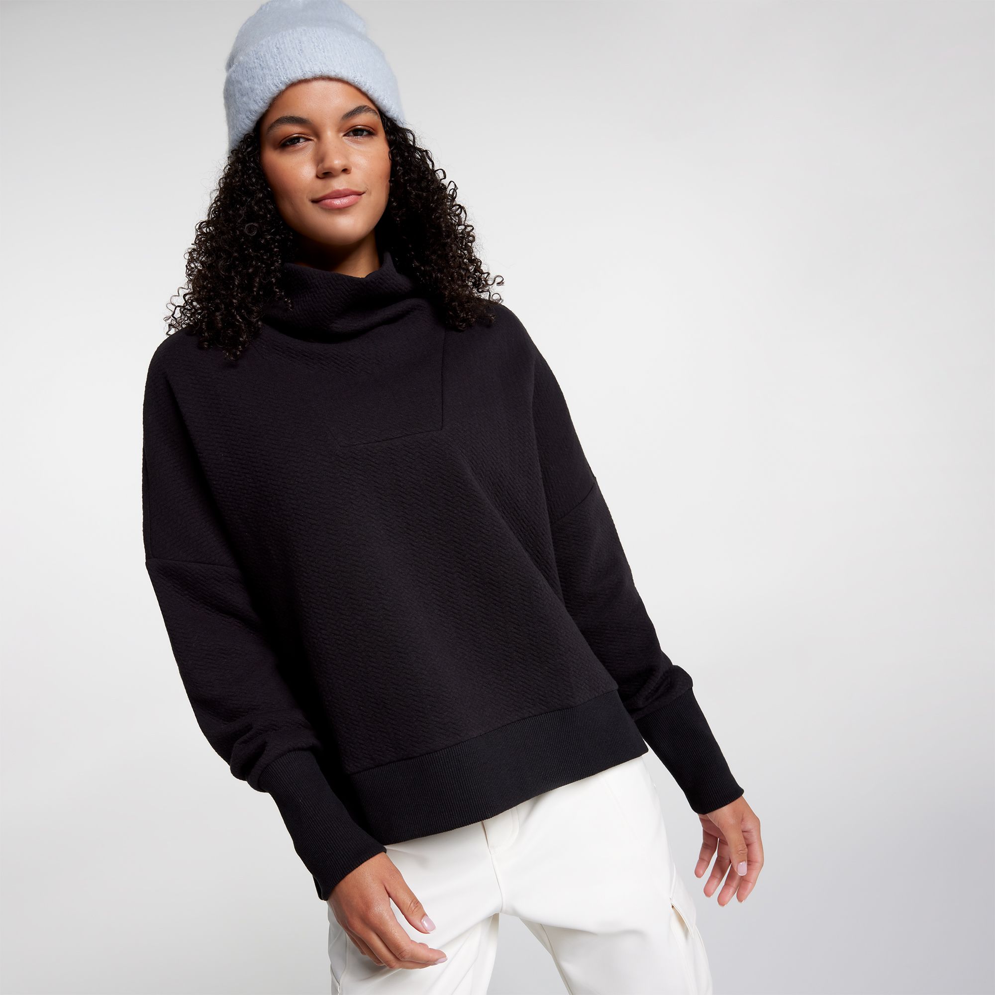 CALIA Women's Elevate Herringbone Funnel Neck