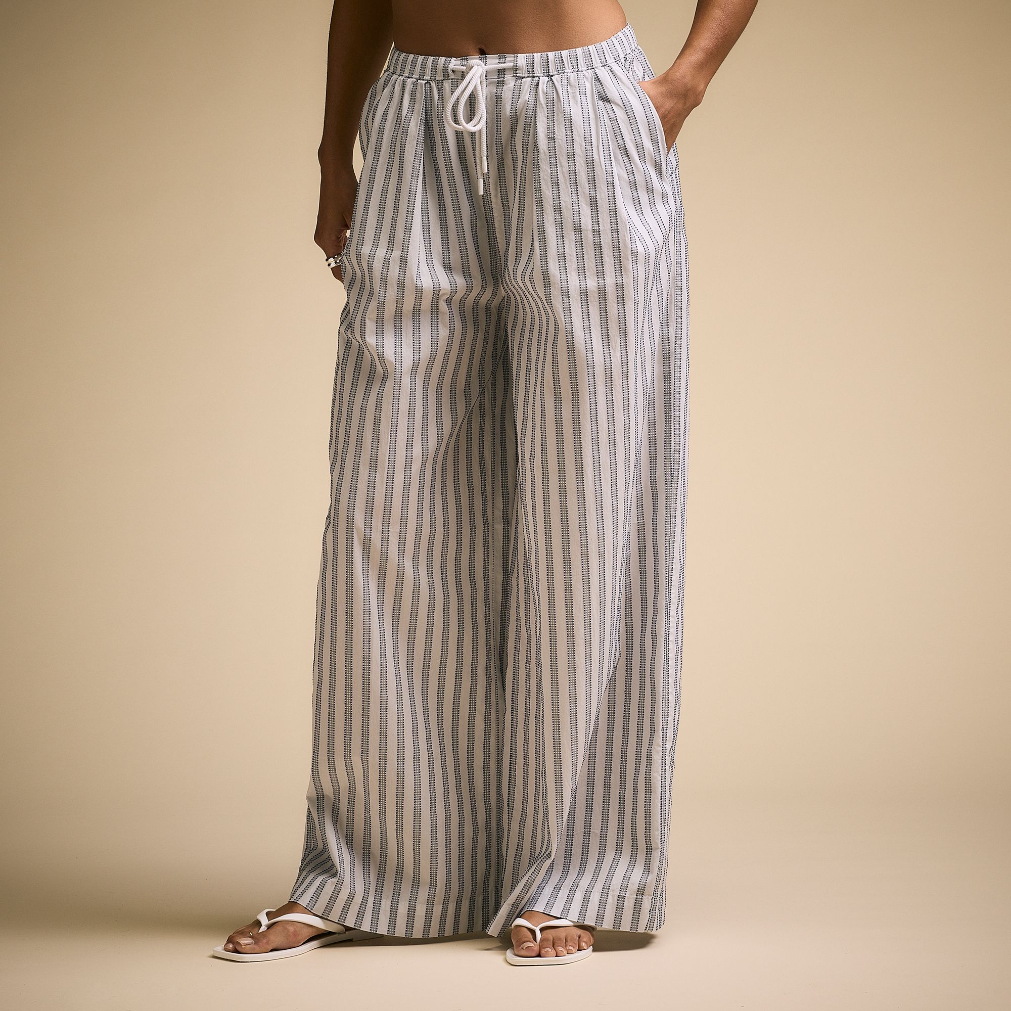 CALIA Women's Pleated Wide Leg Swim Cover Up