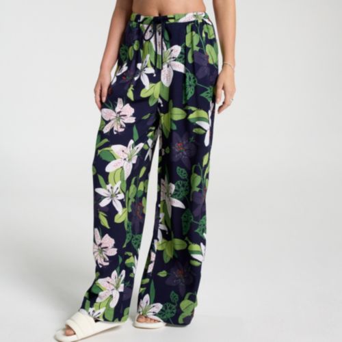 CALIA Women's Pleated Wide Leg Swim Cover Up