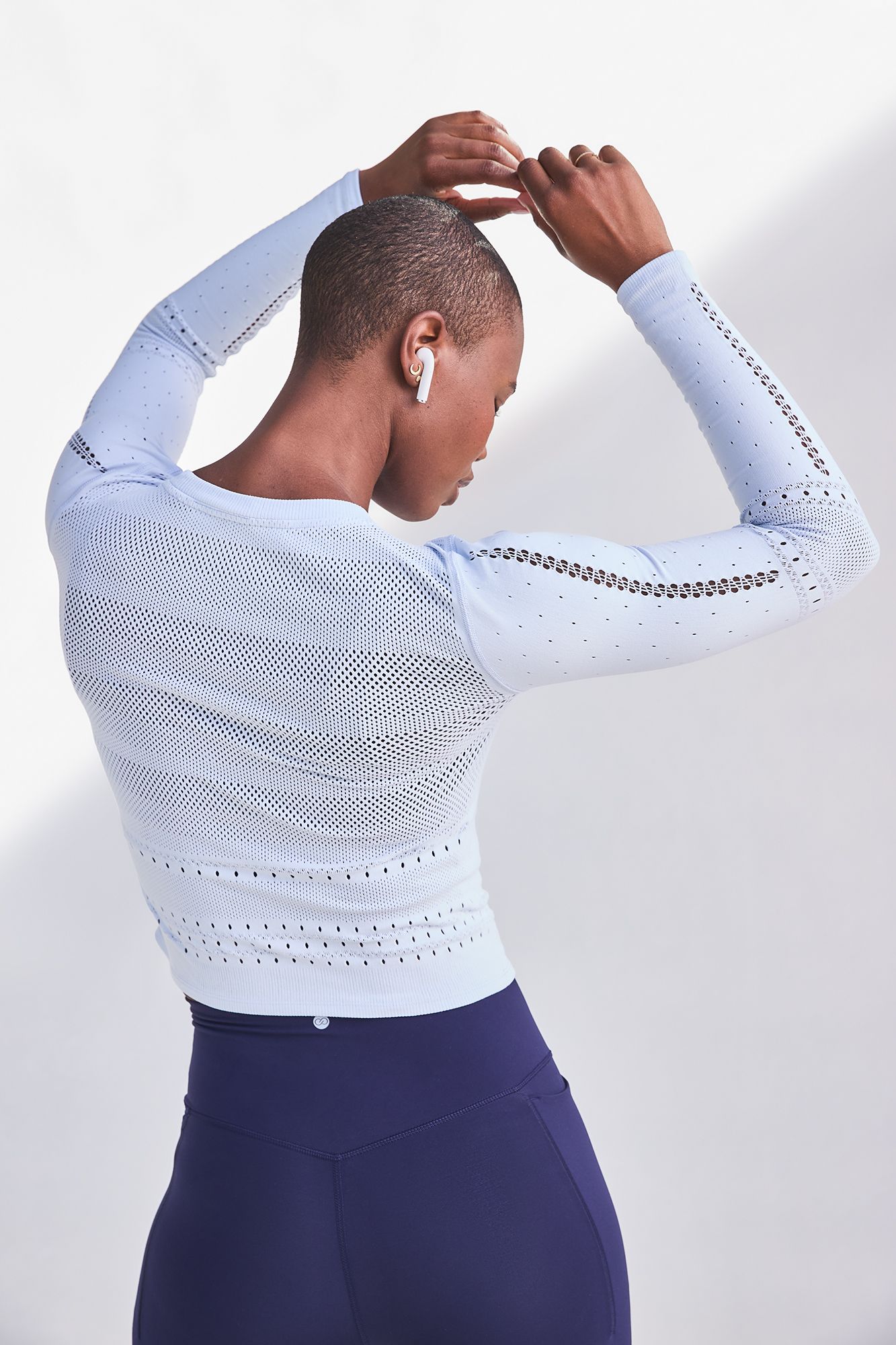 CALIA Women's Pointelle Seamless Long Sleeve T-Shirt