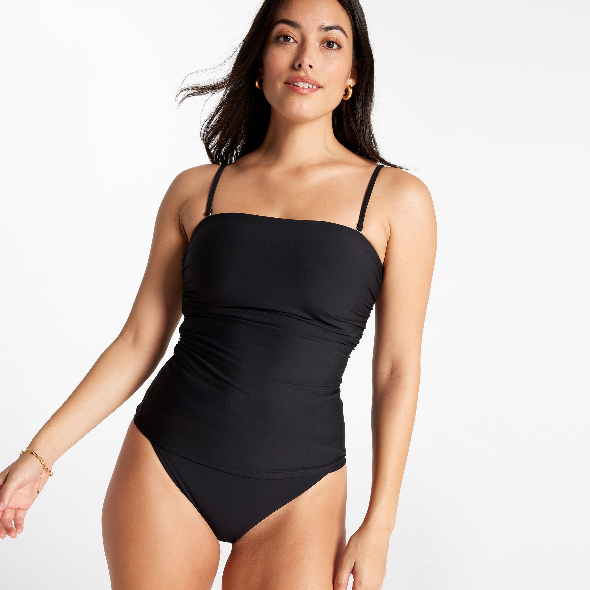 CALIA Women's Ruched Bandeau Swim Tankini