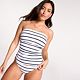 White/Blue Stripe Mesh