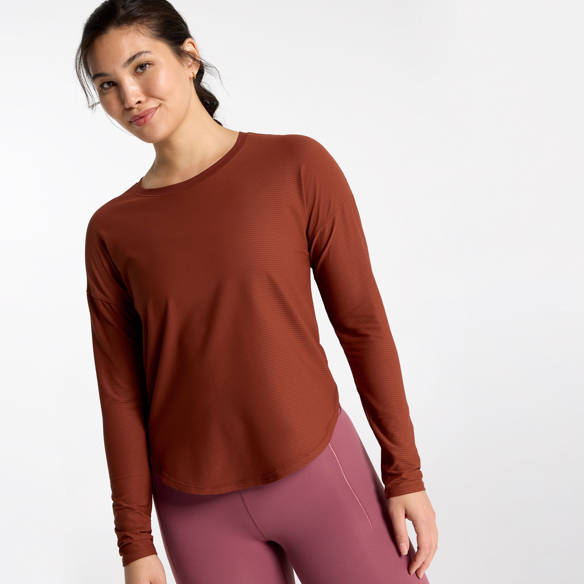 CALIA Women's Renew Drop Needle Long Sleeve Tee - Brown