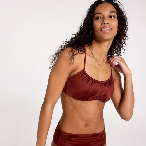 CALIA Women's Swim Looped Front Bikini Top